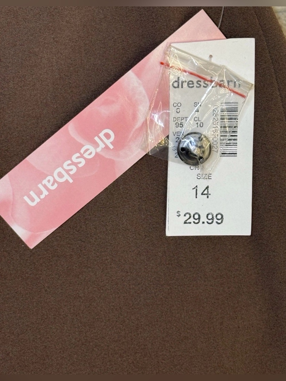 New With Tags Dressbarn Women's Ladies Capri Pants Size 14 Dark Brown 32x22.5 - Picture 6 of 8
